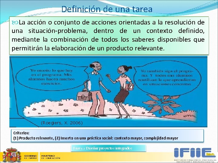 Definición de una tarea La acción o conjunto de acciones orientadas a la resolución