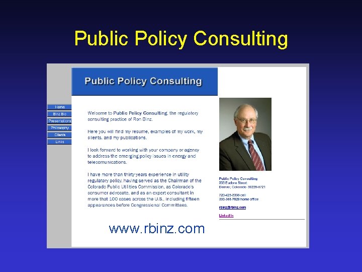 Public Policy Consulting www. rbinz. com 