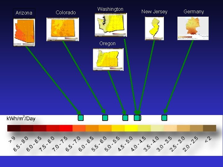 Arizona Colorado Washington Oregon New Jersey Germany 