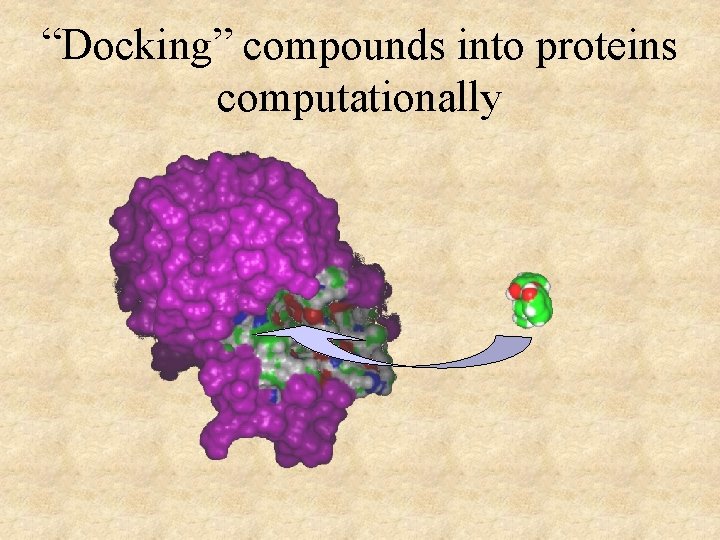 “Docking” compounds into proteins computationally 