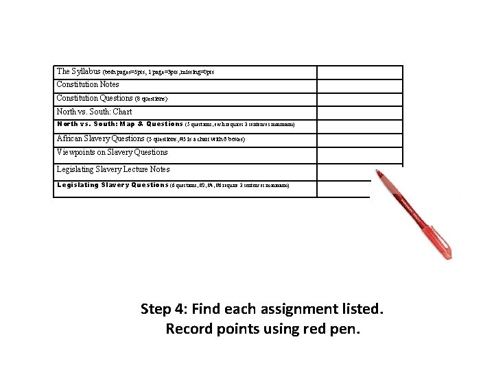 The Syllabus (both pages=5 pts, 1 page=3 pts, missing=0 pts Constitution Notes Constitution Questions