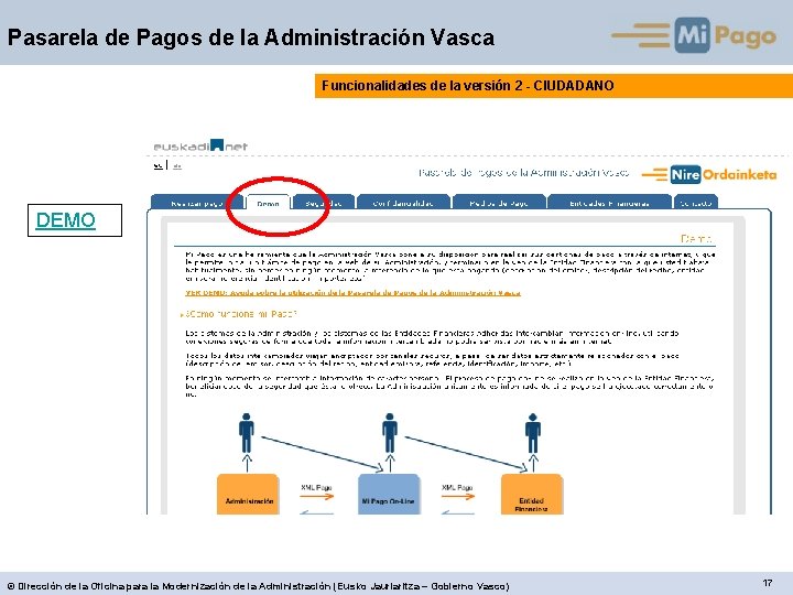 Pasarela de Pagos de la Administración Vasca Funcionalidades de la versión 2 - CIUDADANO