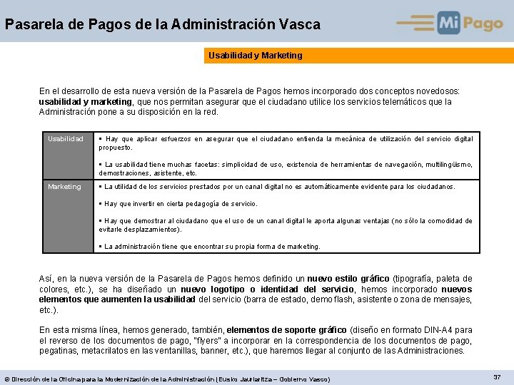 Pasarela de Pagos de la Administración Vasca Usabilidad y Marketing En el desarrollo de