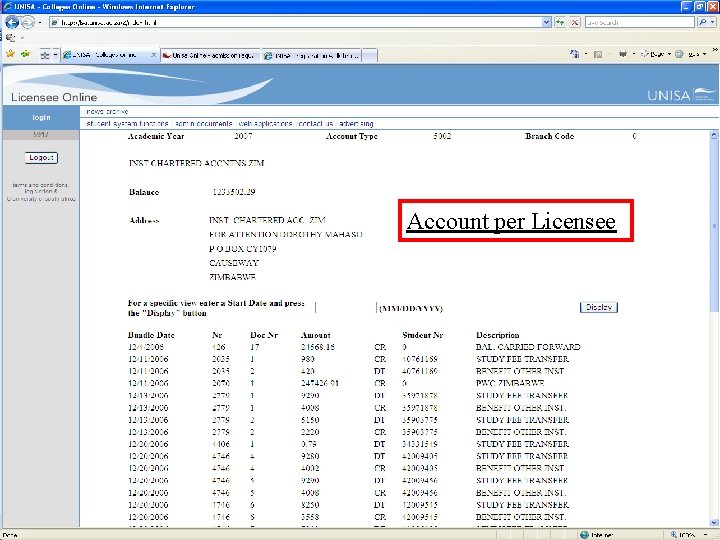 Account per Licensee 