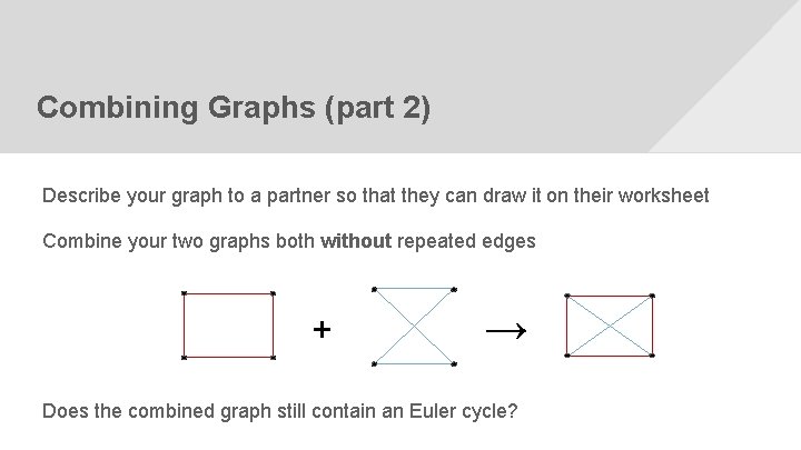 Combining Graphs (part 2) Describe your graph to a partner so that they can