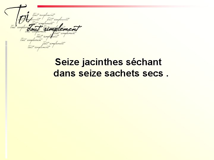 Seize jacinthes séchant dans seize sachets secs. 