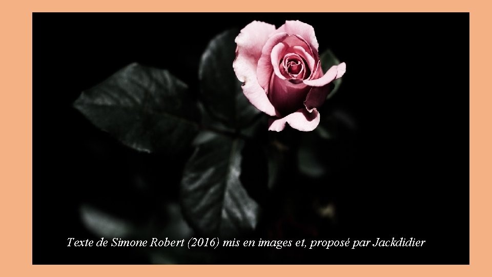 Texte de Simone Robert (2016) mis en images et, proposé par Jackdidier 