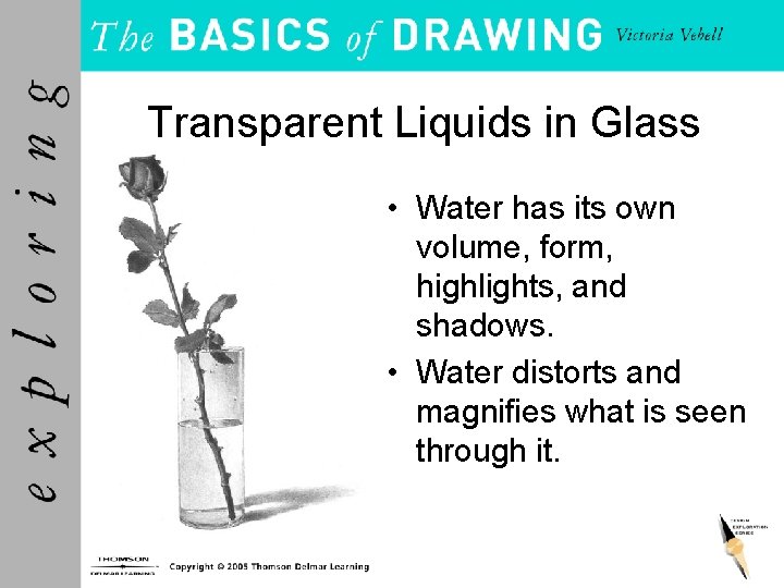 Transparent Liquids in Glass • Water has its own volume, form, highlights, and shadows.
