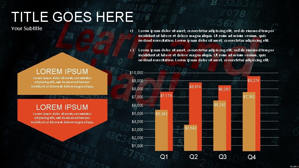 TITLE GOES HERE Your Subtitle LOREM IPSUM Lorem ipsum dolor sit amet, consectetur adipiscing