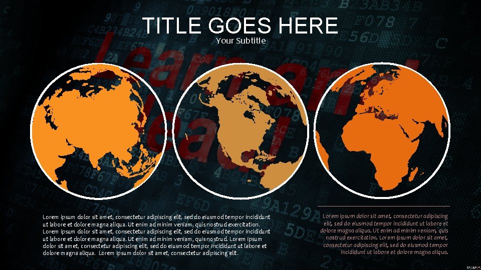 TITLE GOES HERE Your Subtitle Lorem ipsum dolor sit amet, consectetur adipiscing elit, sed