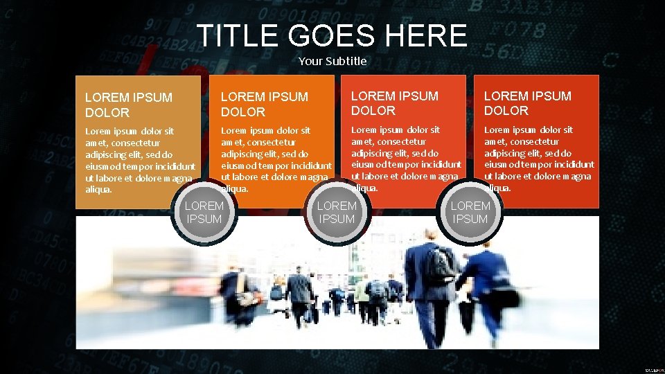 TITLE GOES HERE Your Subtitle LOREM IPSUM DOLOR Lorem ipsum dolor sit amet, consectetur