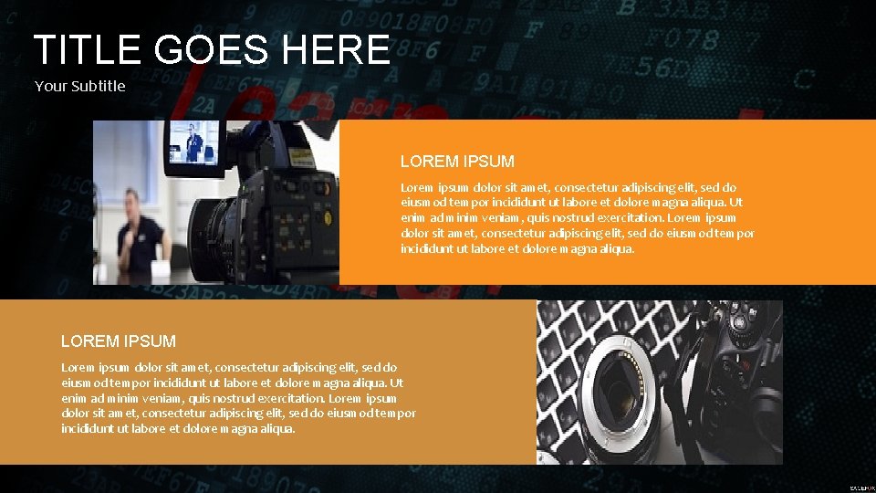 TITLE GOES HERE Your Subtitle LOREM IPSUM Lorem ipsum dolor sit amet, consectetur adipiscing