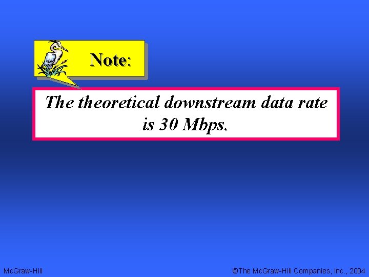 Note: The theoretical downstream data rate is 30 Mbps. Mc. Graw-Hill ©The Mc. Graw-Hill