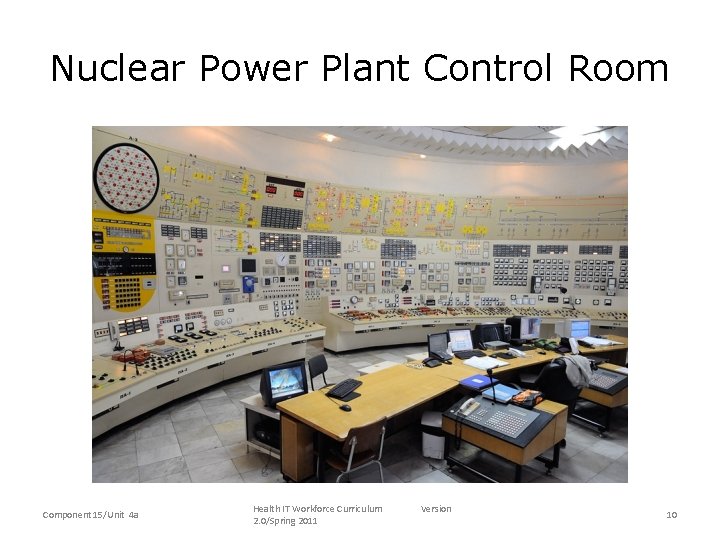 Nuclear Power Plant Control Room Component 15/Unit 4 a Health IT Workforce Curriculum 2.