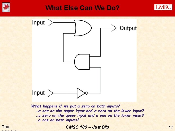 What Else Can We Do? What …a …a …a Thu happens if we put