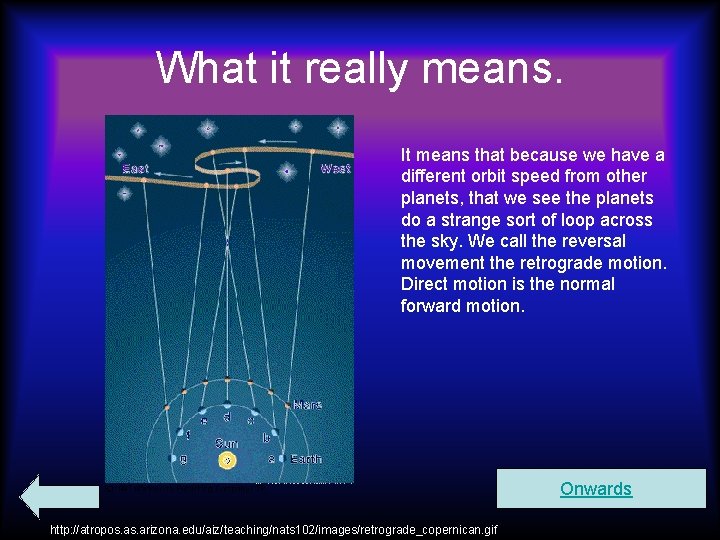 What it really means. It means that because we have a different orbit speed