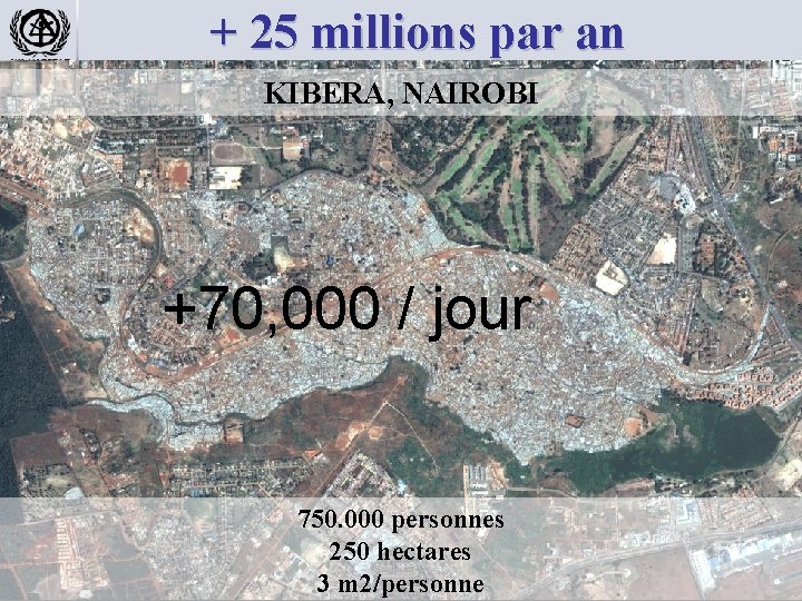 + 25 millions par an KIBERA, NAIROBI +70, 000 / jour 750. 000 personnes