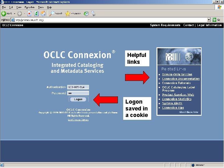Helpful links Logon saved in a cookie Helpful links Logon saved in a cookie