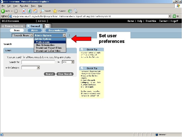 Set user preferences 