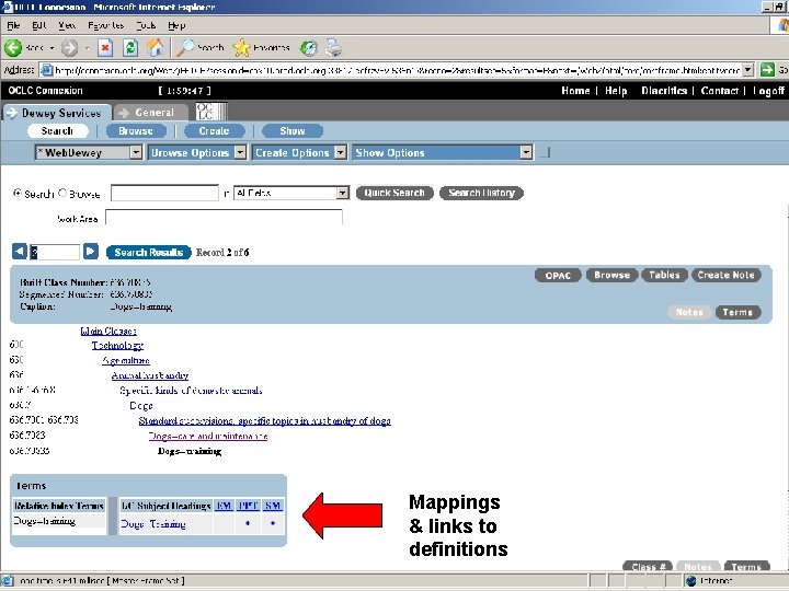 Mappings & links to definitions 