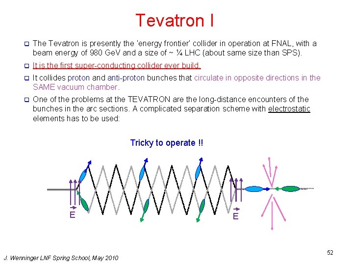 Tevatron I q The Tevatron is presently the ‘energy frontier’ collider in operation at