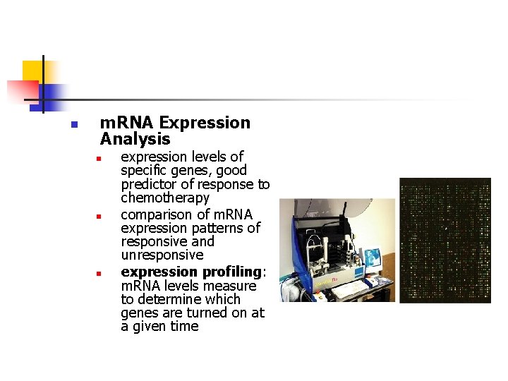 n m. RNA Expression Analysis n n n expression levels of specific genes, good