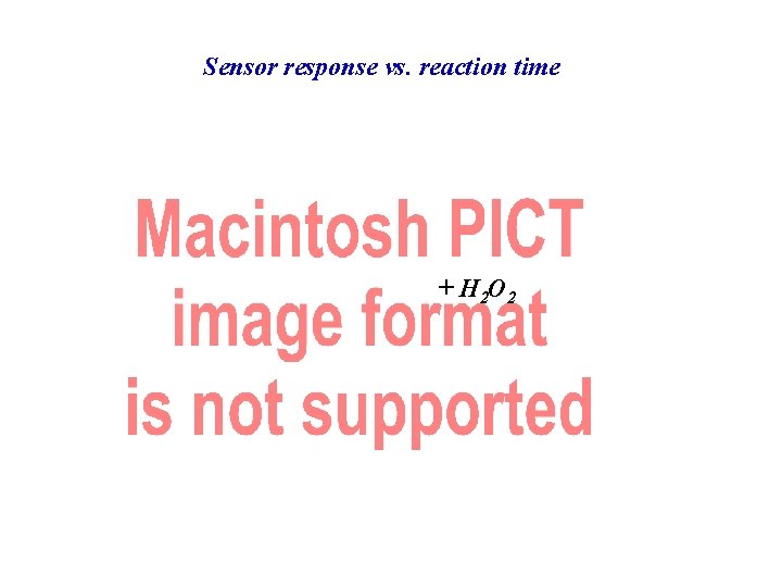 Sensor response vs. reaction time + H 2 O 2 