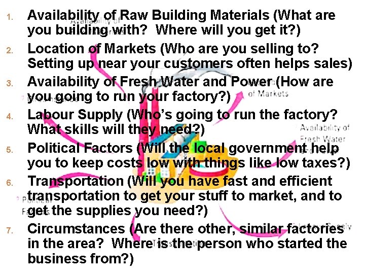 1. 2. 3. 4. 5. 6. 7. Availability of Raw Building Materials (What are