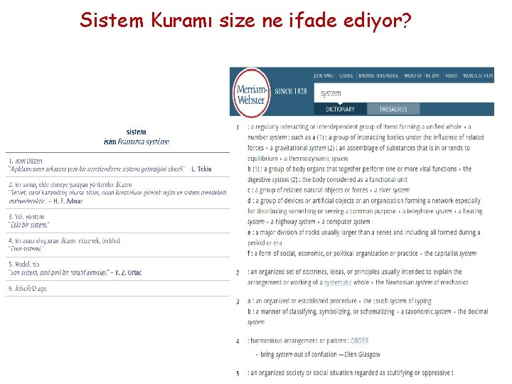 Sistem Kuramı size ne ifade ediyor? 