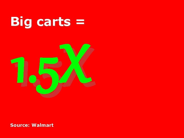 Big carts = 1. 5 X Source: Walmart 