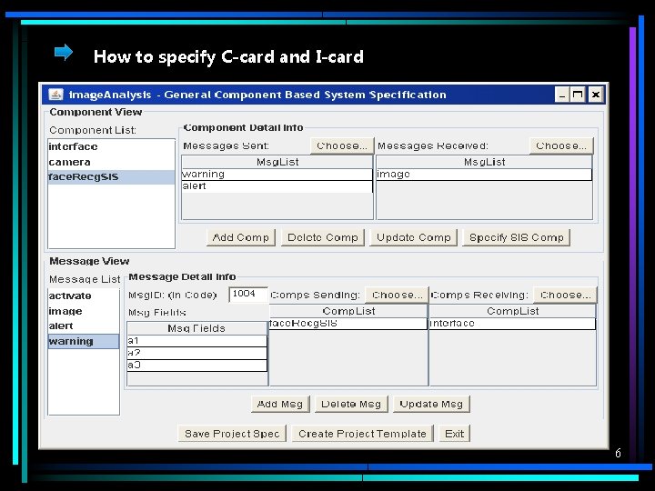 How to specify C-card and I-card 6 
