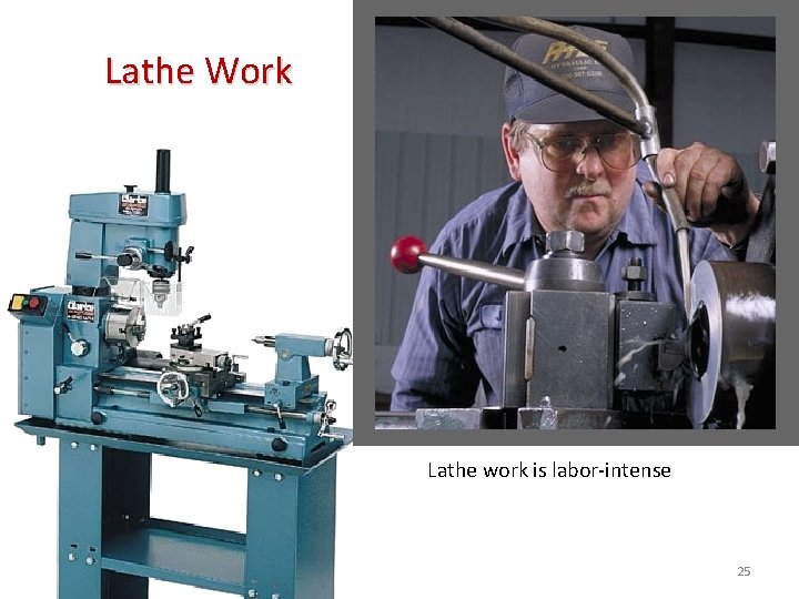 Lathe Work Lathe work is labor-intense 25 