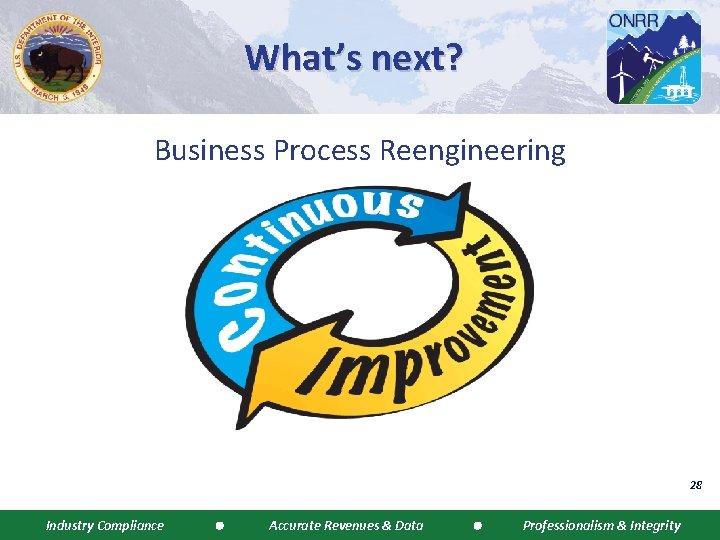 What’s next? Business Process Reengineering 28 Industry Compliance Accurate Revenues & Data Professionalism &