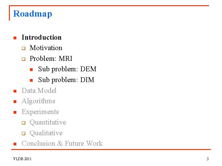 Roadmap n n n Introduction q Motivation q Problem: MRI n Sub problem: DEM