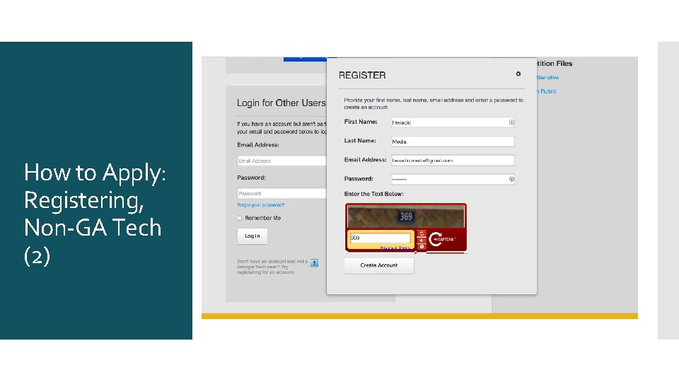 How to Apply: Registering, Non-GA Tech (2) 