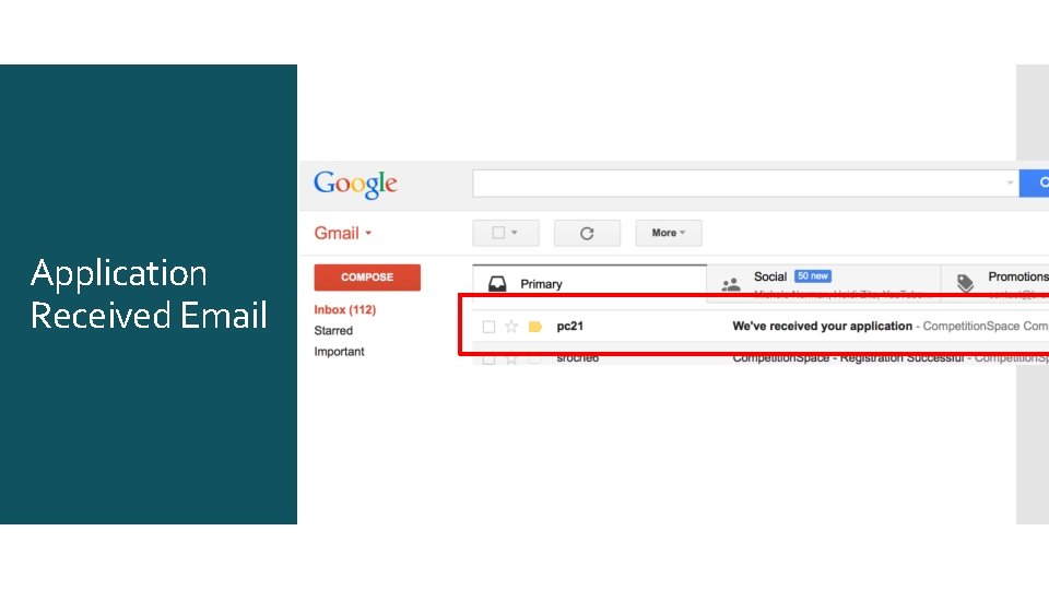 Application Received Email 