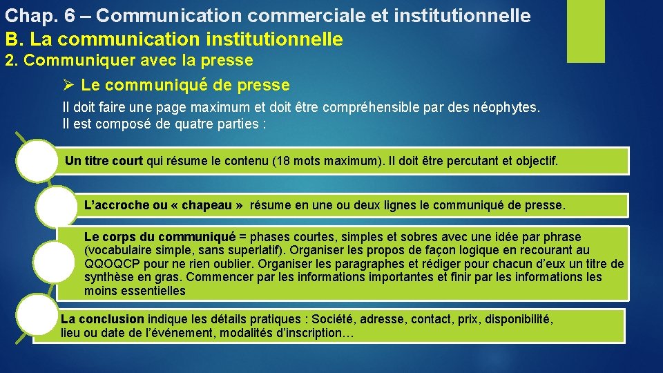 Chap 6 Communication commerciale et institutionnelle B La