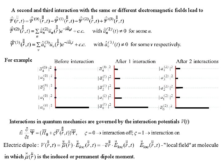 A second and third interaction with the same or different electromagnetic fields lead to