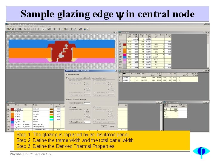 Sample glazing edge in central node Step 1. The glazing is replaced by an