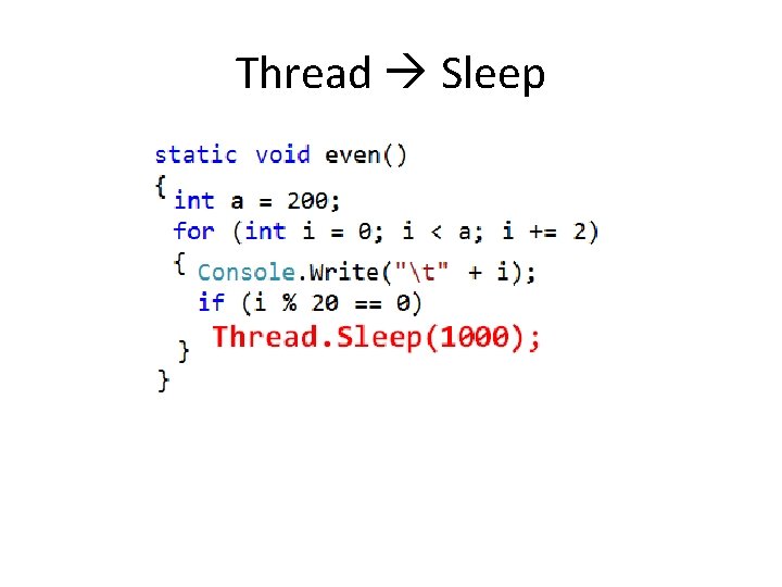 Thread Sleep 