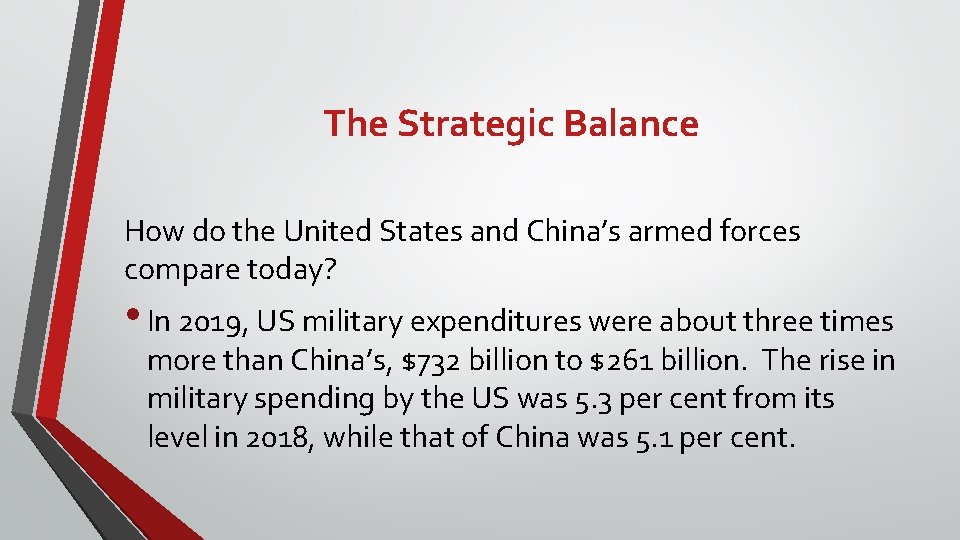 The Strategic Balance How do the United States and China’s armed forces compare today?
