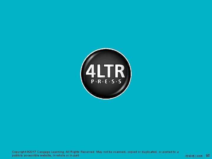 Copyright © 2017 Cengage Learning. All Rights Reserved. May not be scanned, copied or