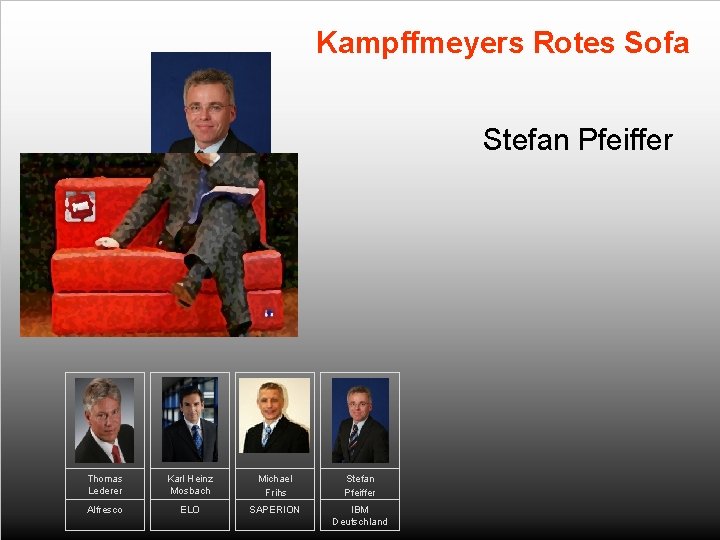 Kampffmeyers Rotes Sofa Stefan Pfeiffer Thomas Lederer Karl Heinz Mosbach Michael Frihs Stefan Pfeiffer