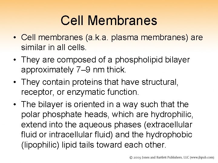 Cell Membranes • Cell membranes (a. k. a. plasma membranes) are similar in all Cell Membranes • Cell membranes (a. k. a. plasma membranes) are similar in all