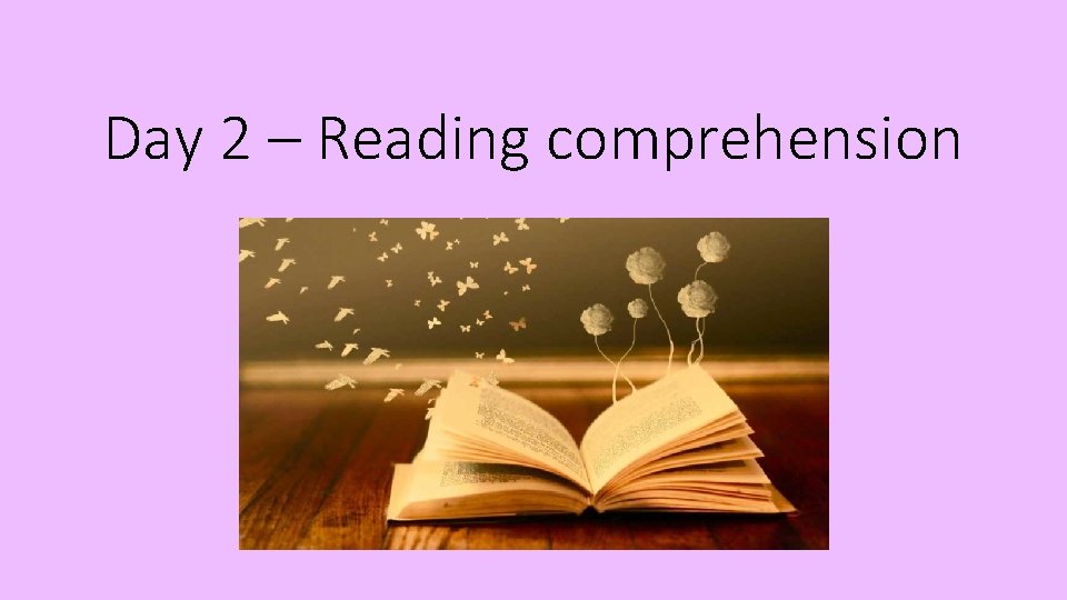 Day 2 – Reading comprehension 
