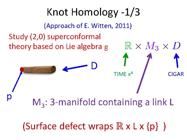 Knot Homology -1/3 (Approach of E. Witten, 2011) Study (2, 0) superconformal theory based Knot Homology -1/3 (Approach of E. Witten, 2011) Study (2, 0) superconformal theory based