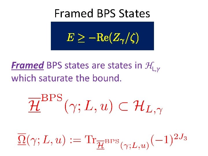 Framed BPS States Framed BPS States