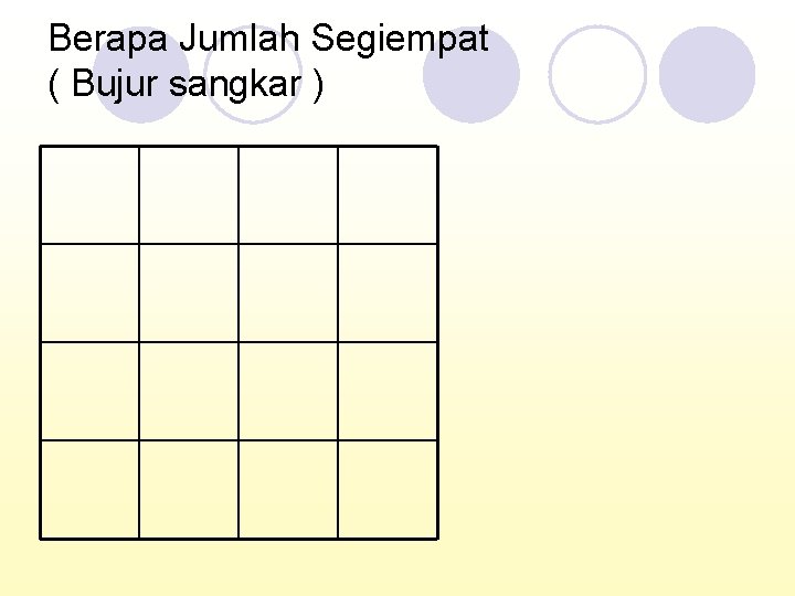 Berapa Jumlah Segiempat ( Bujur sangkar ) 