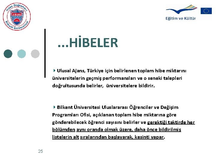 . . . HİBELER Ulusal Ajans, Türkiye için belirlenen toplam hibe miktarını üniversitelerin geçmiş