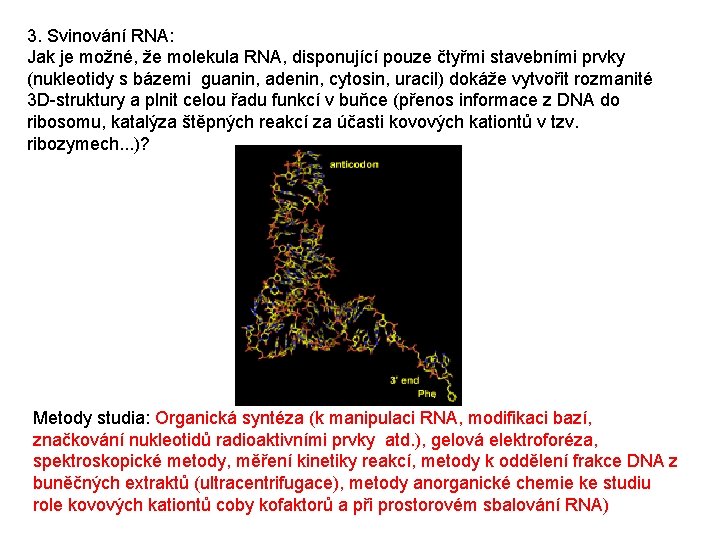 3. Svinování RNA: Jak je možné, že molekula RNA, disponující pouze čtyřmi stavebními prvky